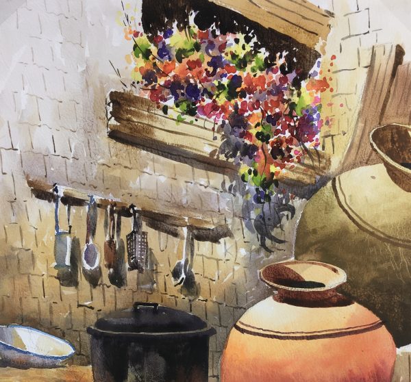 Still Life Original Art - Kitchen, Tinto, Peru, 2012