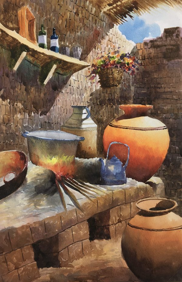 Still Life Original Art - Kitchen, Tinto, Peru, 2012