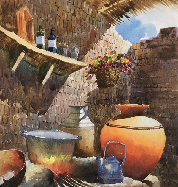 Still Life Original Art - Kitchen, Tinto, Peru, 2012