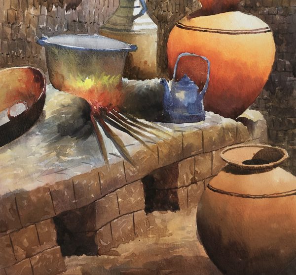 Still Life Original Art - Kitchen, Tinto, Peru, 2012