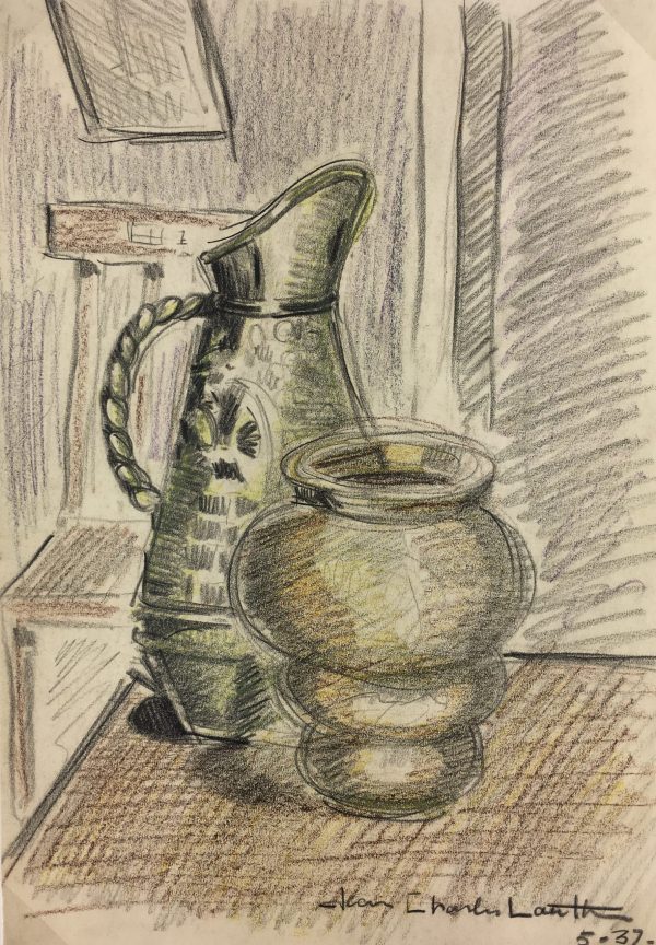 Still Life Original Art - Pitcher, Jean Charles Lauthe, 1937
