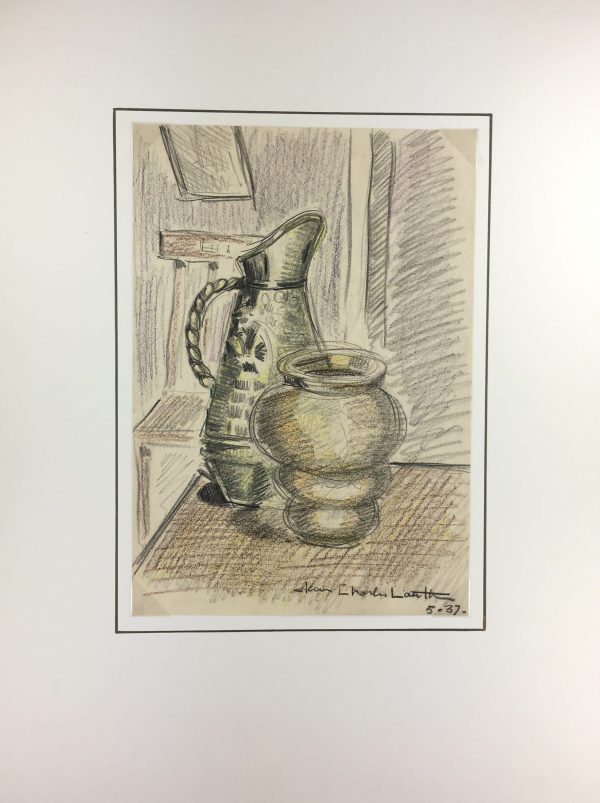 Still Life Original Art - Pitcher, Jean Charles Lauthe, 1937