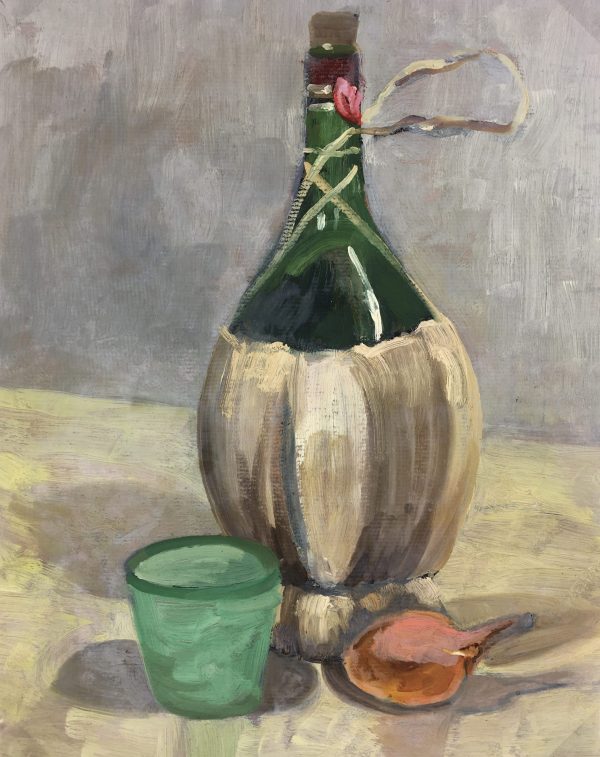 Still Life Original Art - Wine, R. Bailly, 1967