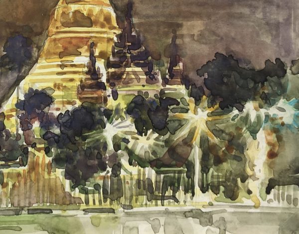 World Original Art - Bagan Pagoda, Kyaw Swae, 2013