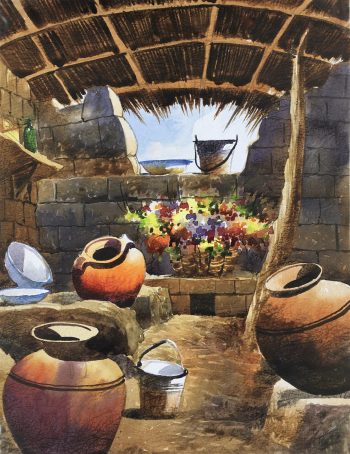 World Original Art - Watercolor - Peruvian Kitchen, Rimberth, 2015