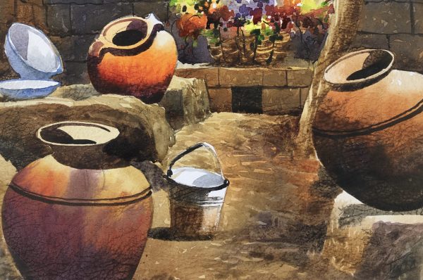 World Original Art - Watercolor - Peruvian Kitchen, Rimberth, 2015