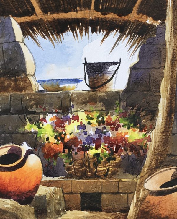 World Original Art - Watercolor - Peruvian Kitchen, Rimberth, 2015