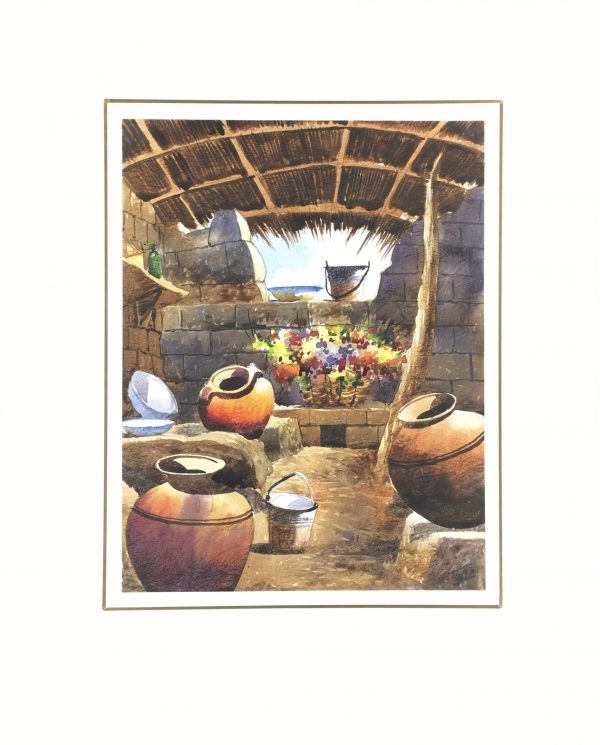 World Original Art - Watercolor - Peruvian Kitchen, Rimberth, 2015