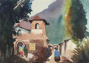 World Original Art - Watercolor - Sacred Valley, Munay, 2015