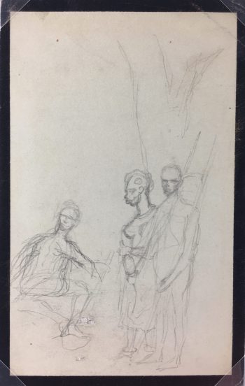 World Original Art - Sketch Africa, Emile Cravoisier, c.1900
