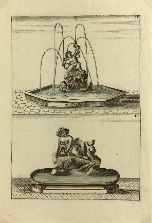 Architecture Print - Fountains, Blondel, 1737