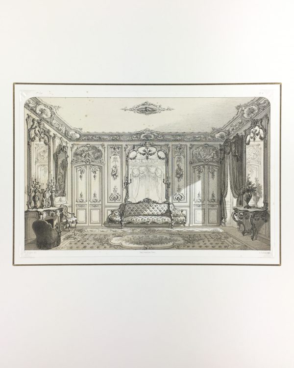 Architecture Print - French Interior, Lemercier, Salon, 1862