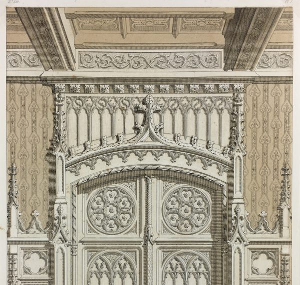 Architecture Print - French Interior, Lemercier, Doorway, 1862