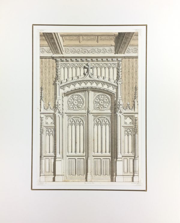 Architecture Print - French Interior, Lemercier, Doorway, 1862