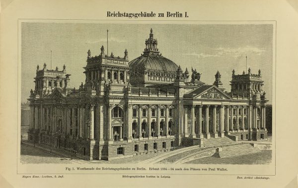 Architecture Print - Reichstag Berlin, Meyers, c.1880