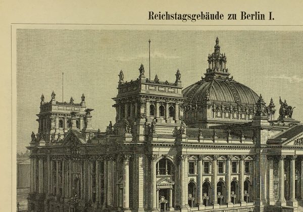 Architecture Print - Reichstag Berlin, Meyers, c.1880