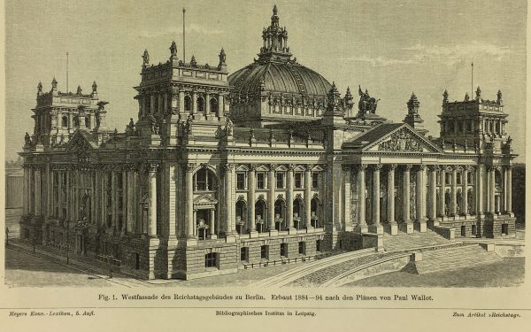 Architecture Print - Reichstag Berlin, Meyers, c.1880