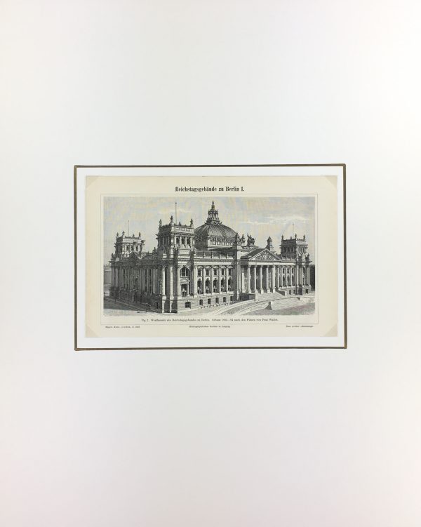 Architecture Print - Reichstag Berlin, Meyers, c.1880