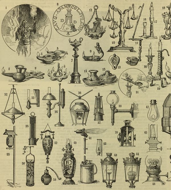 Architecture Print - Lamps, 1900