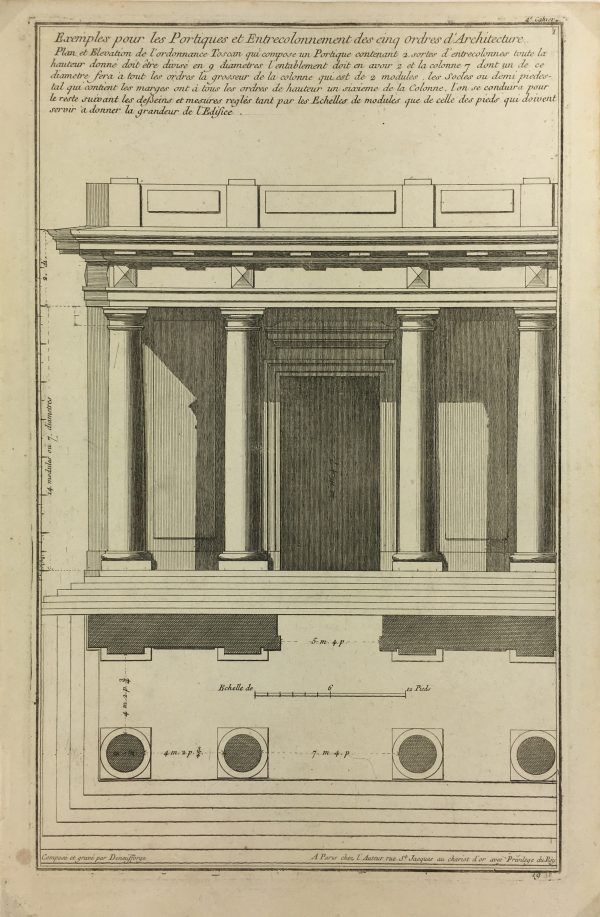 Architecture Print - Tuscan Order, Recueil d' Archit., 1780