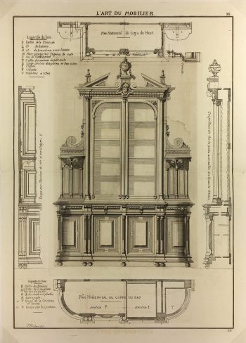 Architecture Print - Furniture Styles, French, J. Verchère, 1873