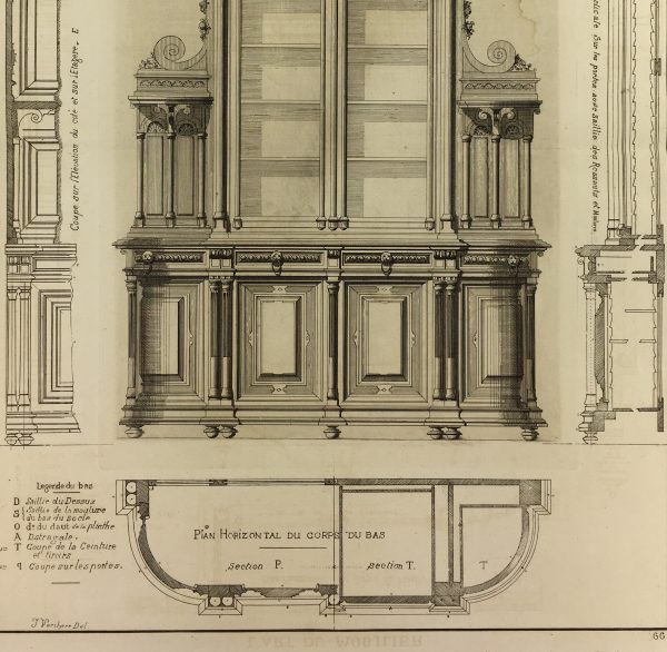 Architecture Print - Furniture Styles, French, J. Verchère, 1873