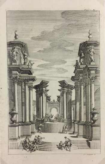 Architecture Print - Temple Sermon, Bodenehr, c.1720