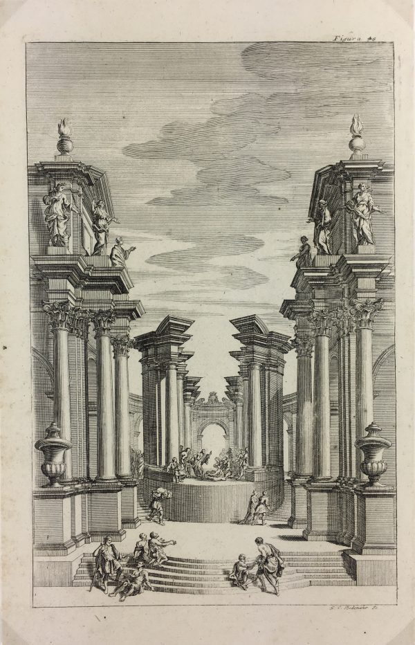 Architecture Print - Temple Sermon, Bodenehr, c.1720
