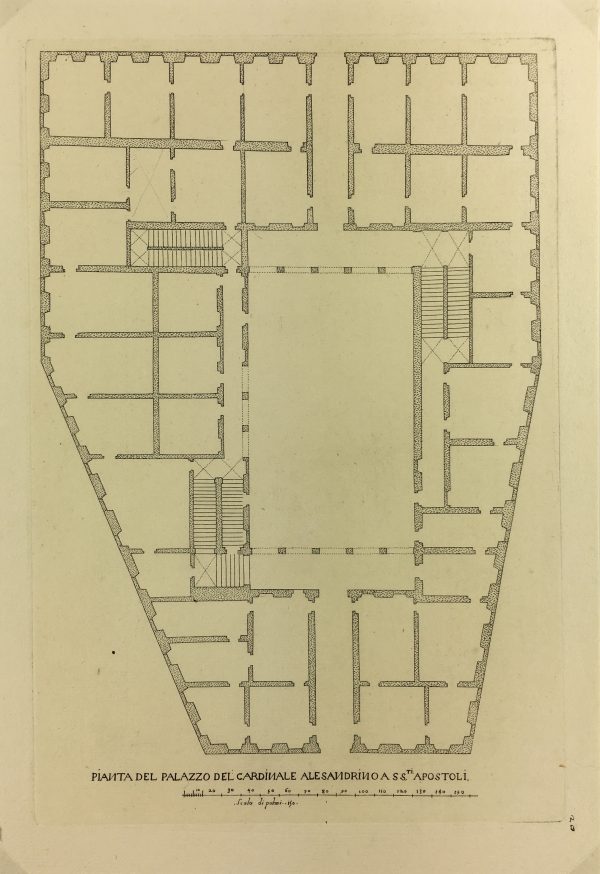 Architecture Print - Italian Palace, Giacomo Rossi, 1650