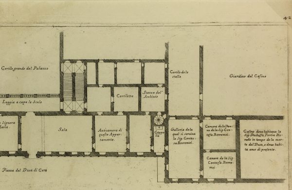 Architecture Print - Italian Palace, Giacomo Rossi, 1650