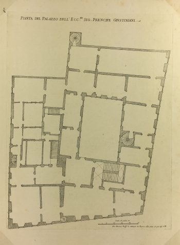Architecture Print - Italian Palace, Giacomo Rossi, 1650