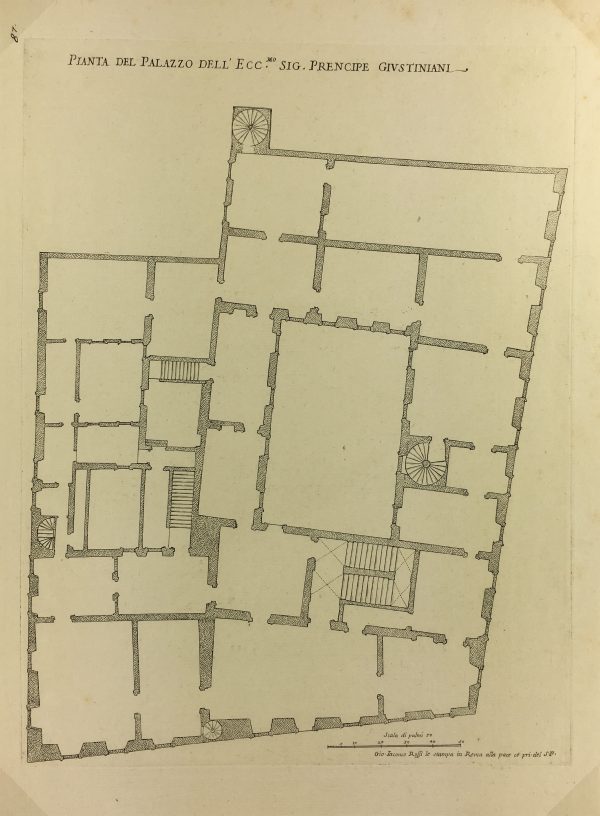 Architecture Print - Italian Palace, Giacomo Rossi, 1650