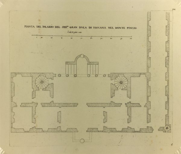 Architecture Print - Italian Palace, Giacomo Rossi, 1650