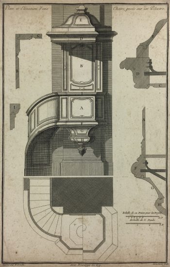 Architecture Print - Architectural Plan, F. Cornille, c.1740