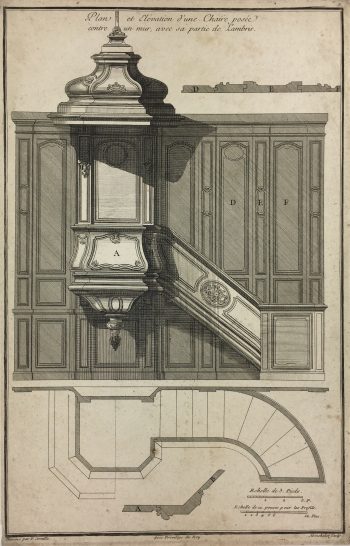 Architecture Print - Architectural Plan, F. Cornille, c.1740