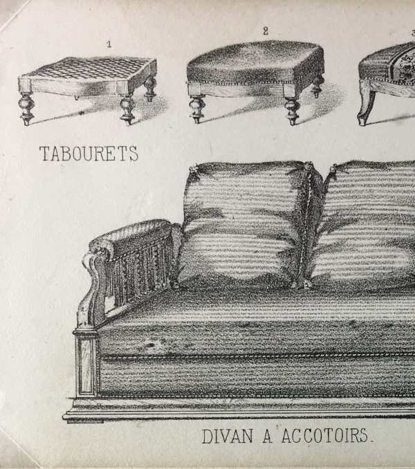 Architecture Print - French Furniture, Modèles, c.1870