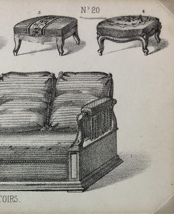 Architecture Print - French Furniture, Modèles, c.1870