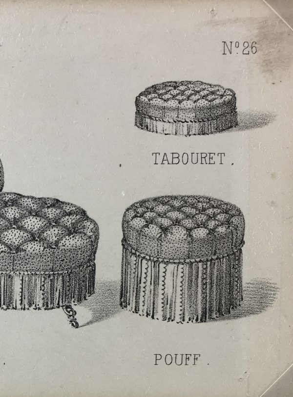 Architecture Print - French Furniture, Modèles, c.1870