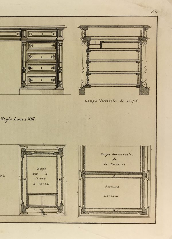 Architecture Print - Furniture Styles, French; J. Verchère, 1873
