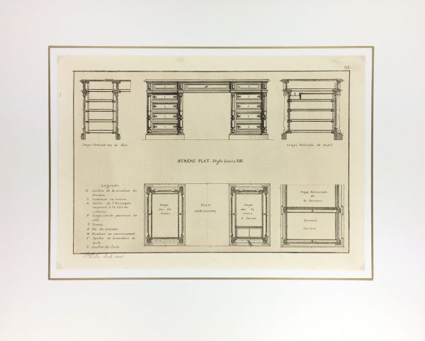 Architecture Print - Furniture Styles, French; J. Verchère, 1873