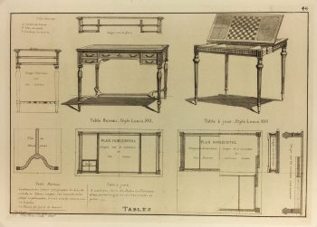 Architecture Print - Furniture Styles, French; J. Verchère, 1873