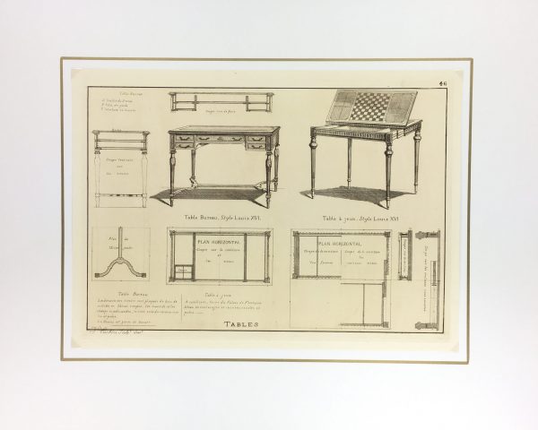 Architecture Print - Furniture Styles, French; J. Verchère, 1873