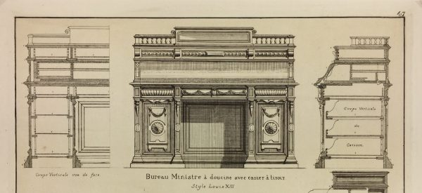 Architecture Print - Furniture Styles, French; J. Verchère, 1873