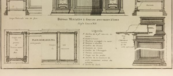 Architecture Print - Furniture Styles, French; J. Verchère, 1873