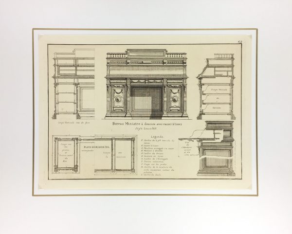 Architecture Print - Furniture Styles, French; J. Verchère, 1873