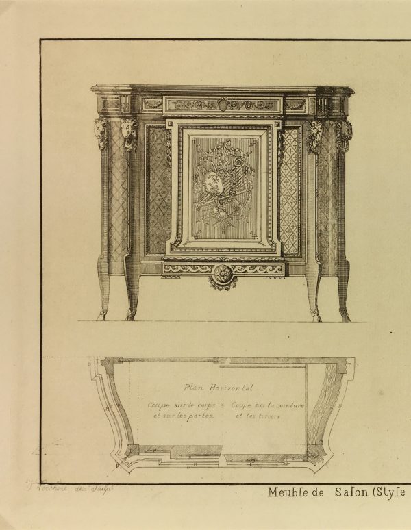 Architecture Print - Furniture Styles, French; J. Verchère, 1873