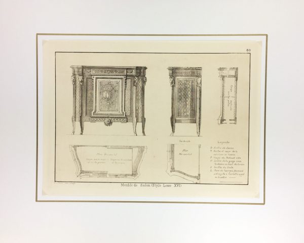 Architecture Print - Furniture Styles, French; J. Verchère, 1873