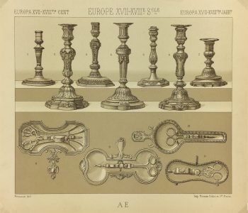 Architecture Print - Candle Holders, Racinet, 1885