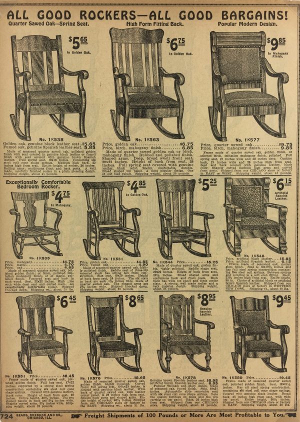 Architecture Print - Rockers, Sears Roebuck Catalog, 1915