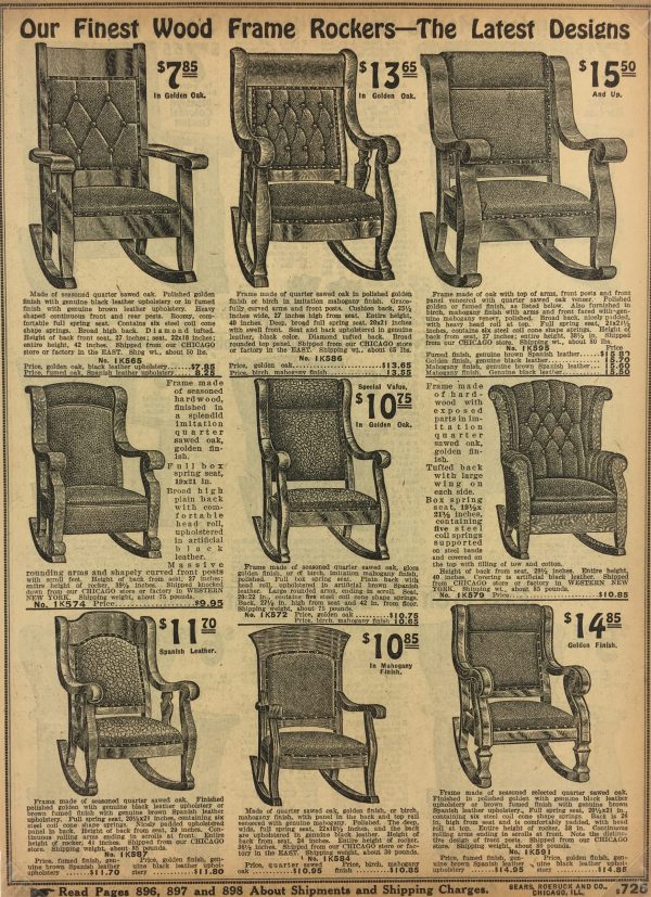 Architecture Print - Rockers, Sears Roebuck Catalog, 1915